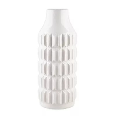 Home Essentials & Beyond 16-Inch Modern Texture Vase in Matte White | Bed Bath & Beyond | Bed Bath & Beyond