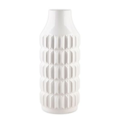 Home Essentials & Beyond 16-Inch Modern Texture Vase in Matte White | Bed Bath & Beyond | Bed Bath & Beyond