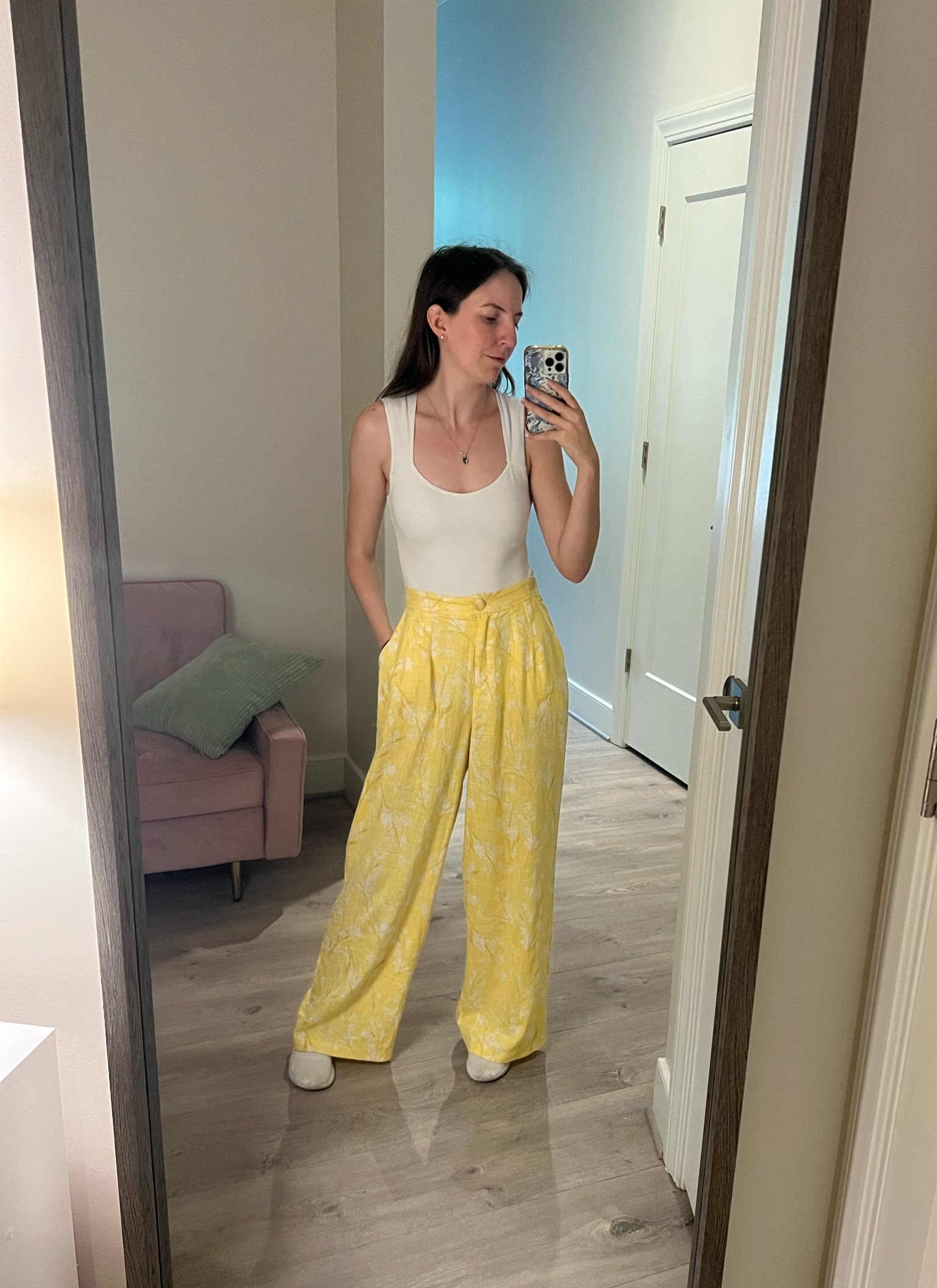 Got TONS of compliments on these pants at work today! Even better, they’re super comfortable and affordable (under $50). Paired with my favorite easy white bodysuit  

*wearing a size M, taken in at the waist*

#LTKunder50 #LTKworkwear #LTKsalealert