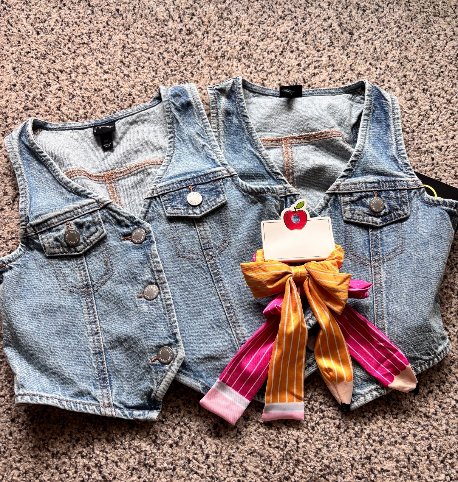 Target for the win ❤️ These denim vests are so cute and can be worn all year long! The girls couldn’t walk by these pencil scrunchies without stopping so in the cart they went ✏️