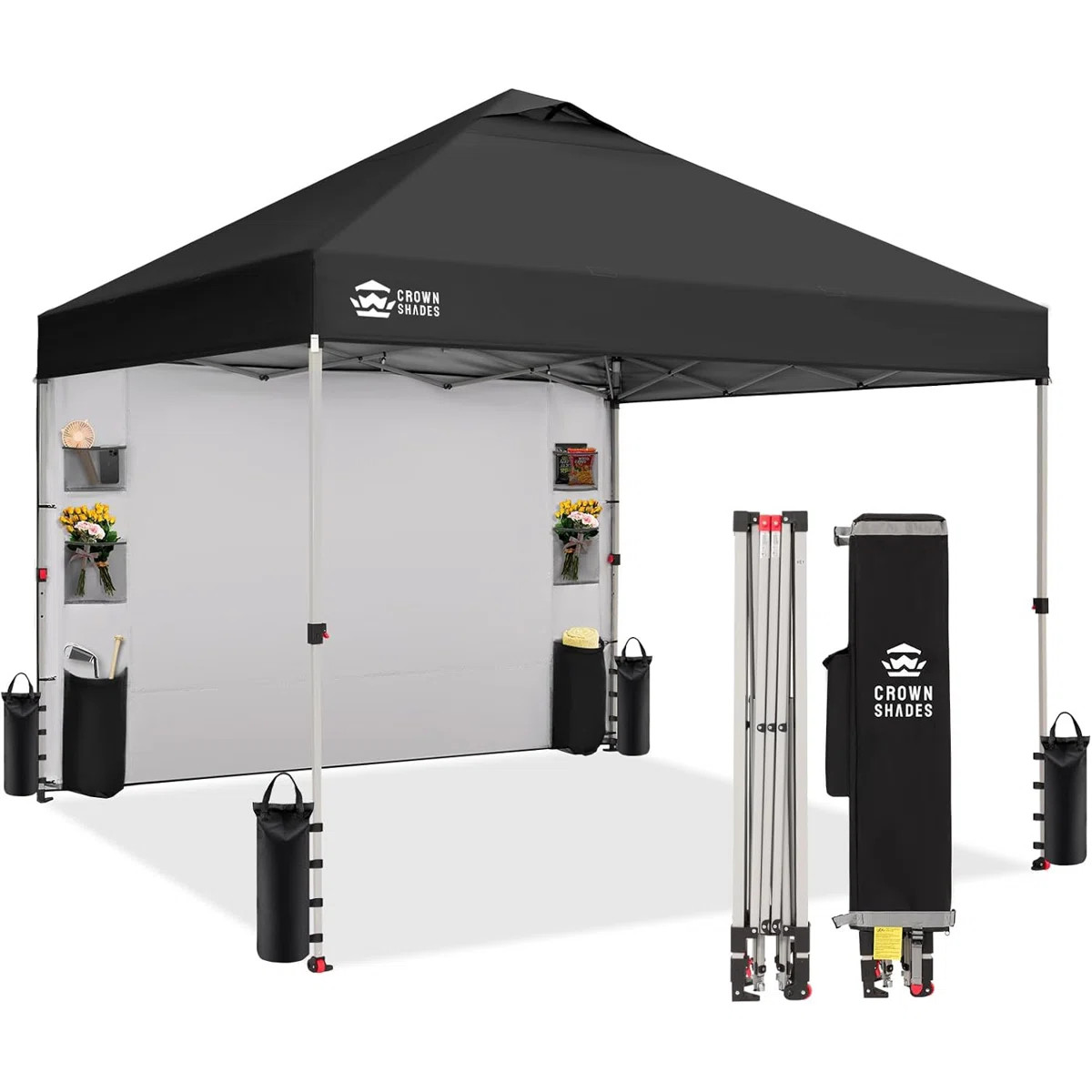 10 Ft. W x 10 Ft. D Steel Pop Up Canopy Outdoor Shade with Pockets Sidewall | Wayfair North America