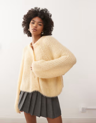Miss Selfridge chunky cardigan in yellow | ASOS | ASOS (Global)