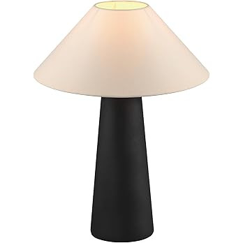 GLOBE Novogratz x 18" Ceramic Table Lamp, Matte Black, Off-White Tapered Fabric Shade, in-Line Ro... | Amazon (US)
