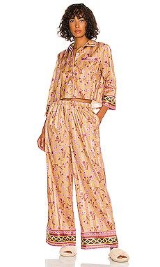 Free People Pajama Party Sleep Set in Gold Combo from Revolve.com | Revolve Clothing (Global)