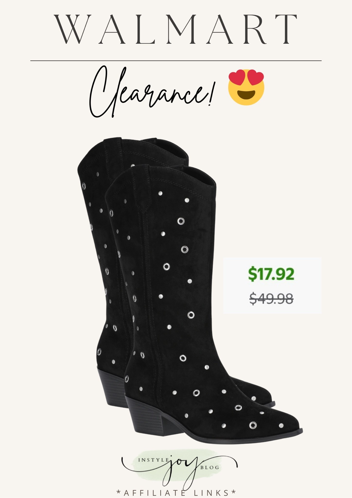 Walmart No Boundaries Women's Western Grommet Boots

Country concert, outfits, concert, outfit, cowboy boots, western outfit, clearance finds, affordable shoes ￼

#LTKSaleAlert #LTKgrwm #LTKootd