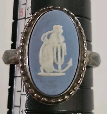 VTG Wedgwood Jasperware Sterling Silver Cameo Ring Devil Demon Size 6 3/4 Blue  | eBay | eBay US