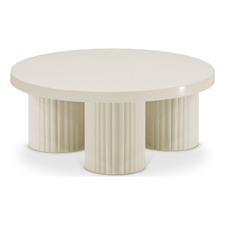 Pemberly Row Contemporary Metal Coffee Table in Cream Finish | Walmart (US)