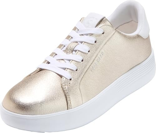 Cole Haan Women's Grand Crosscourt Joy Platform Sneakers, Soft Gold Metallic/Optic White, 9-B US | Amazon (US)