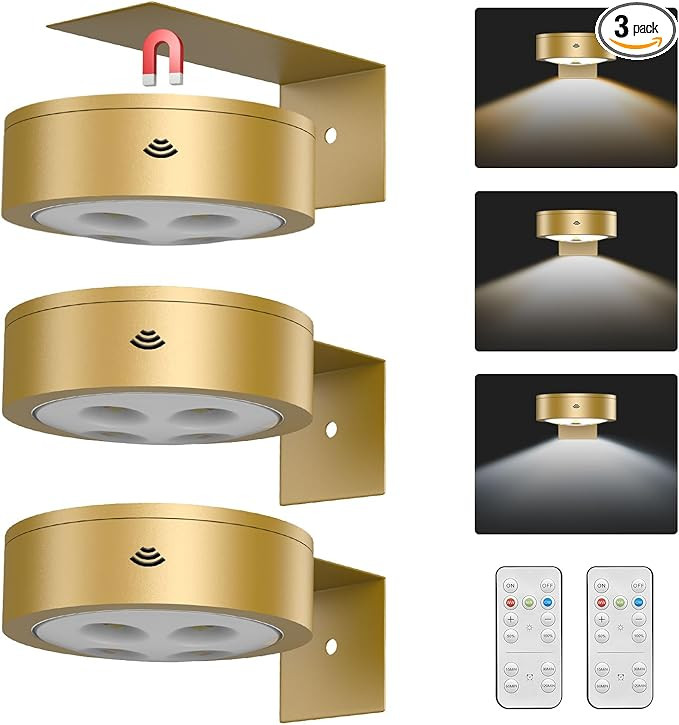 3Pack Wireless Picture Light,Battery Operated Painting Light with Remote,Magnetic Timer Display A... | Amazon (US)