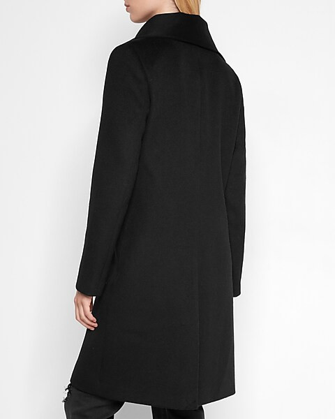Wool-blend Button Front Scarf Coat | Express