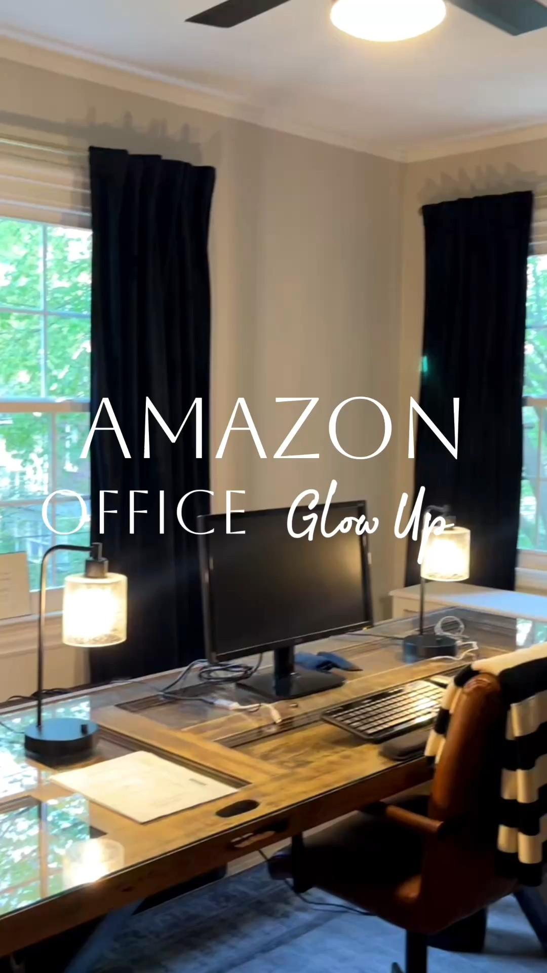 I’m in love with this cabinet. It truly helped transform this office. Sleek black with gold hardware, dramatic arches and soft-close drawers and doors.  Storage for days!  Best news…it’s from Amazon so you know it’s affordable.

#LTKHome