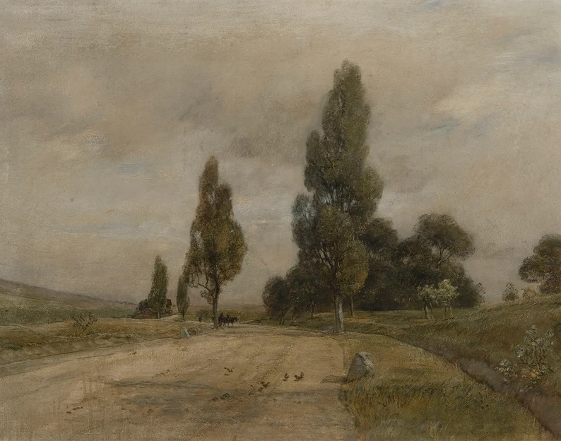 Vintage Farmhouse Wall Decor / PRINTABLE Landscape Painting / | Etsy | Etsy (US)