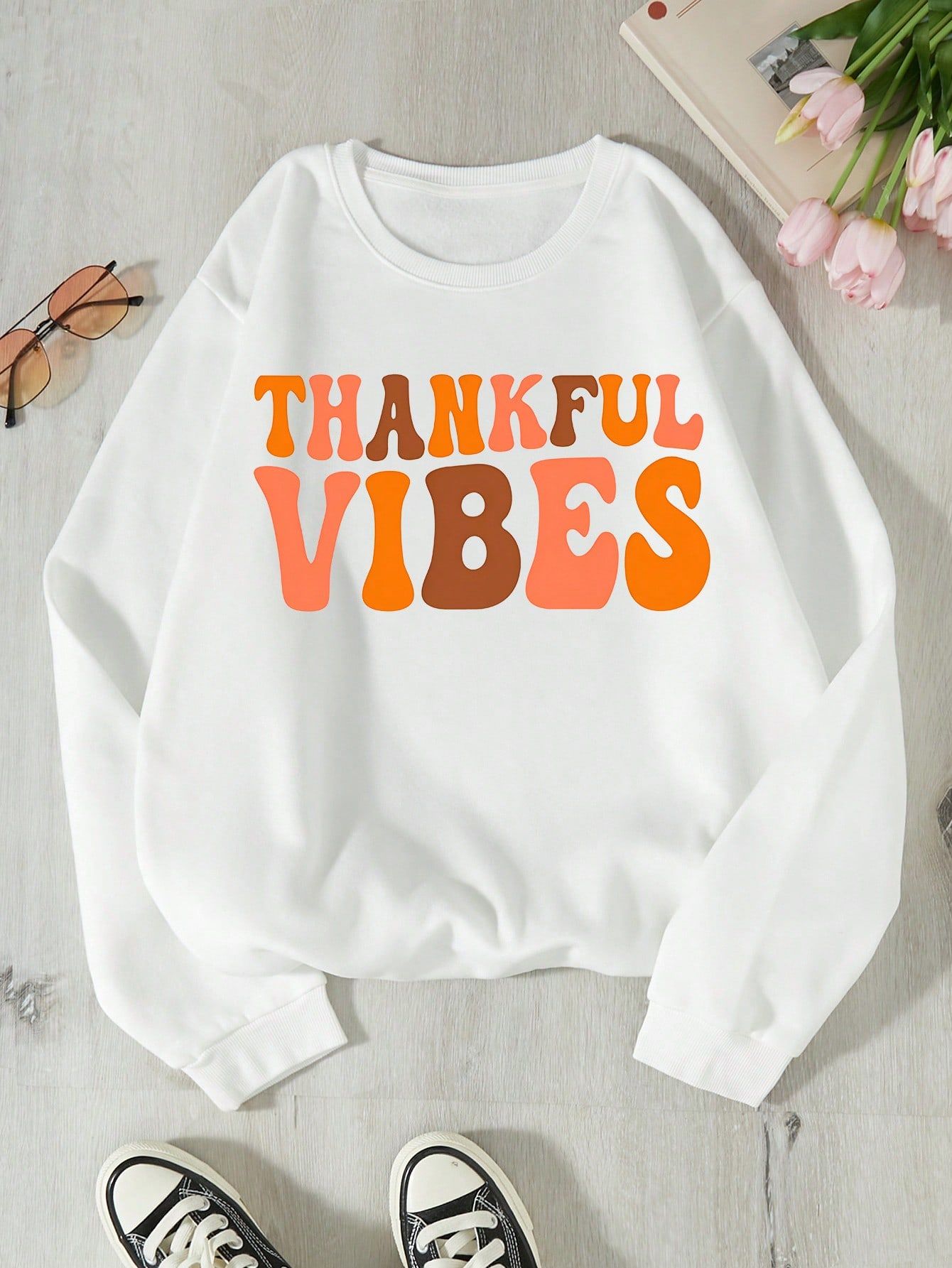 Letter Graphic Thermal Lined Sweatshirt | SHEIN