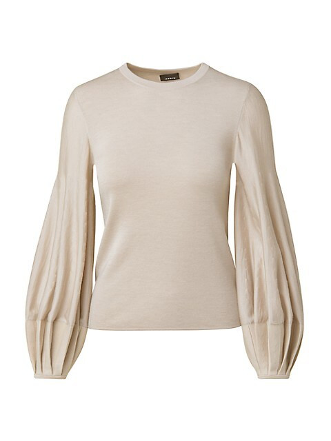 Puff Sleeve Wool Top | Saks Fifth Avenue