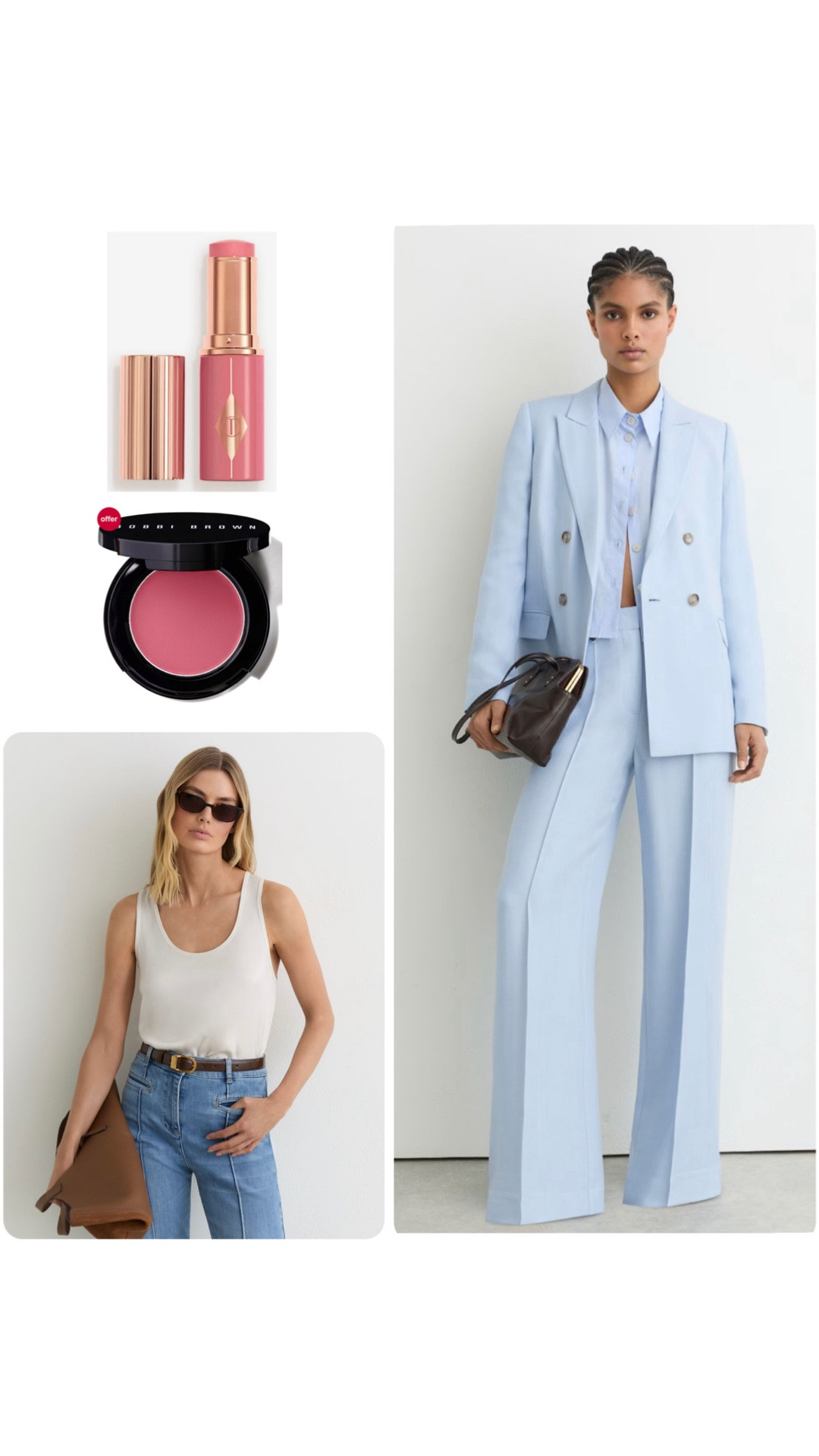 Here are some stylish suits and silky tops for Spring.  I’m also giving shopping links for some of my recent blusher beauty products.

#LTKstyletip #LTKuk #LTKspring