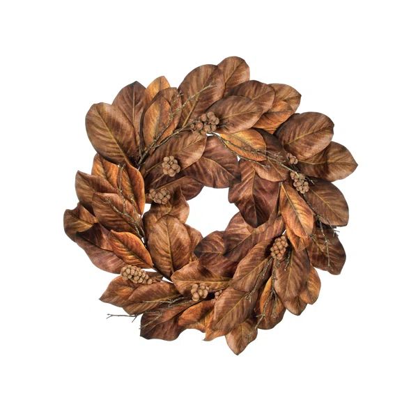 Faux Magnolia Polyester 30'' Wreath | Wayfair North America