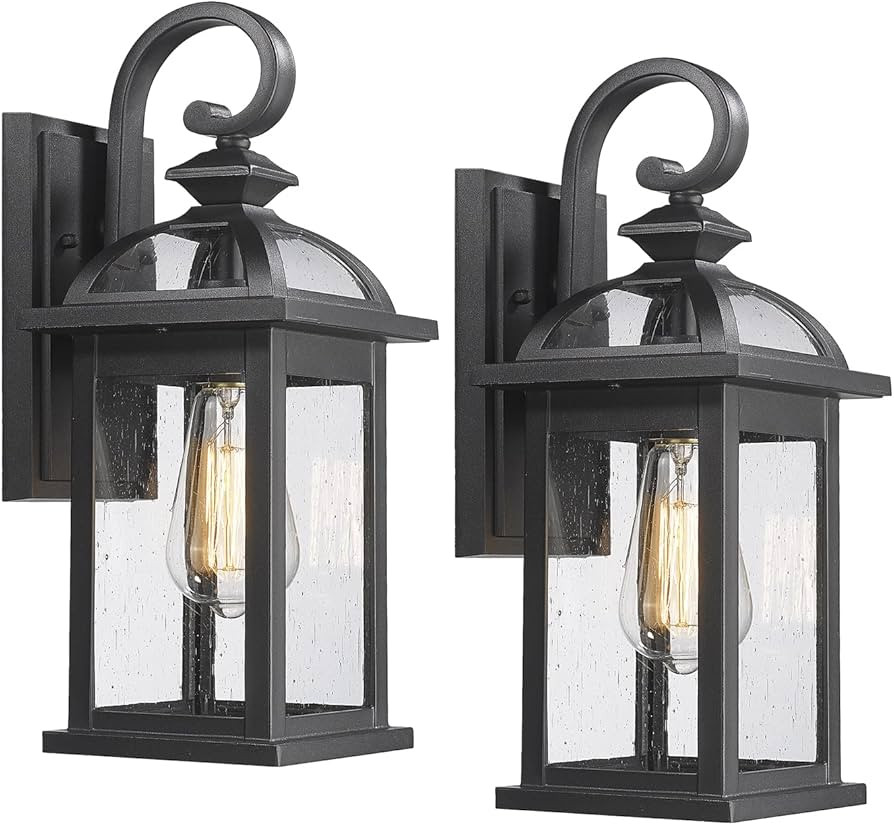 Darkaway Outdoor Lights Fixtures Wall Mount, Outdoor Wall Sconce with Seeded Glass Waterproof Out... | Amazon (US)