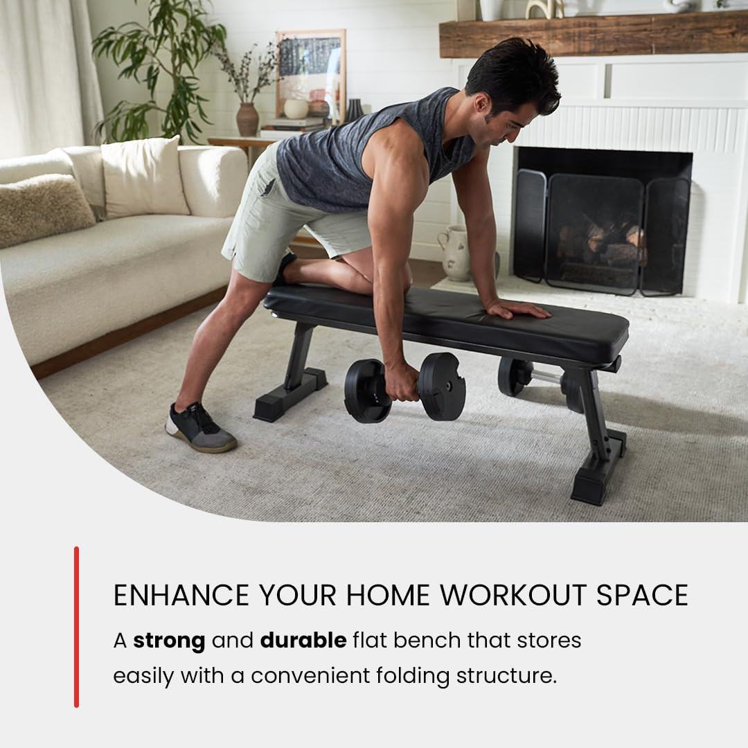 Finer Form Gym Quality Foldable Flat Bench for Multi-Purpose Weight Training and Ab Exercises - F... | Amazon (US)