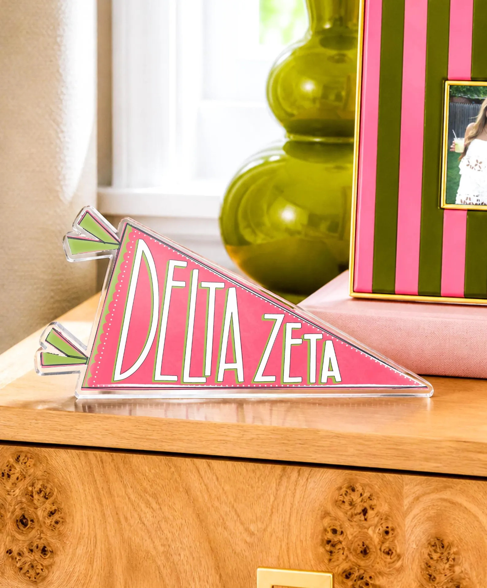 Delta Zeta Acrylic Shelfie | DZ Sorority Pennant Decor | Delta Zeta Dorm Room Gift | Big Little S... | Etsy (Global)
