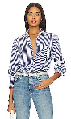 Rag & Bone Maxine Button Down Shirt in Blue Stripe from Revolve.com | Revolve Clothing (Global)