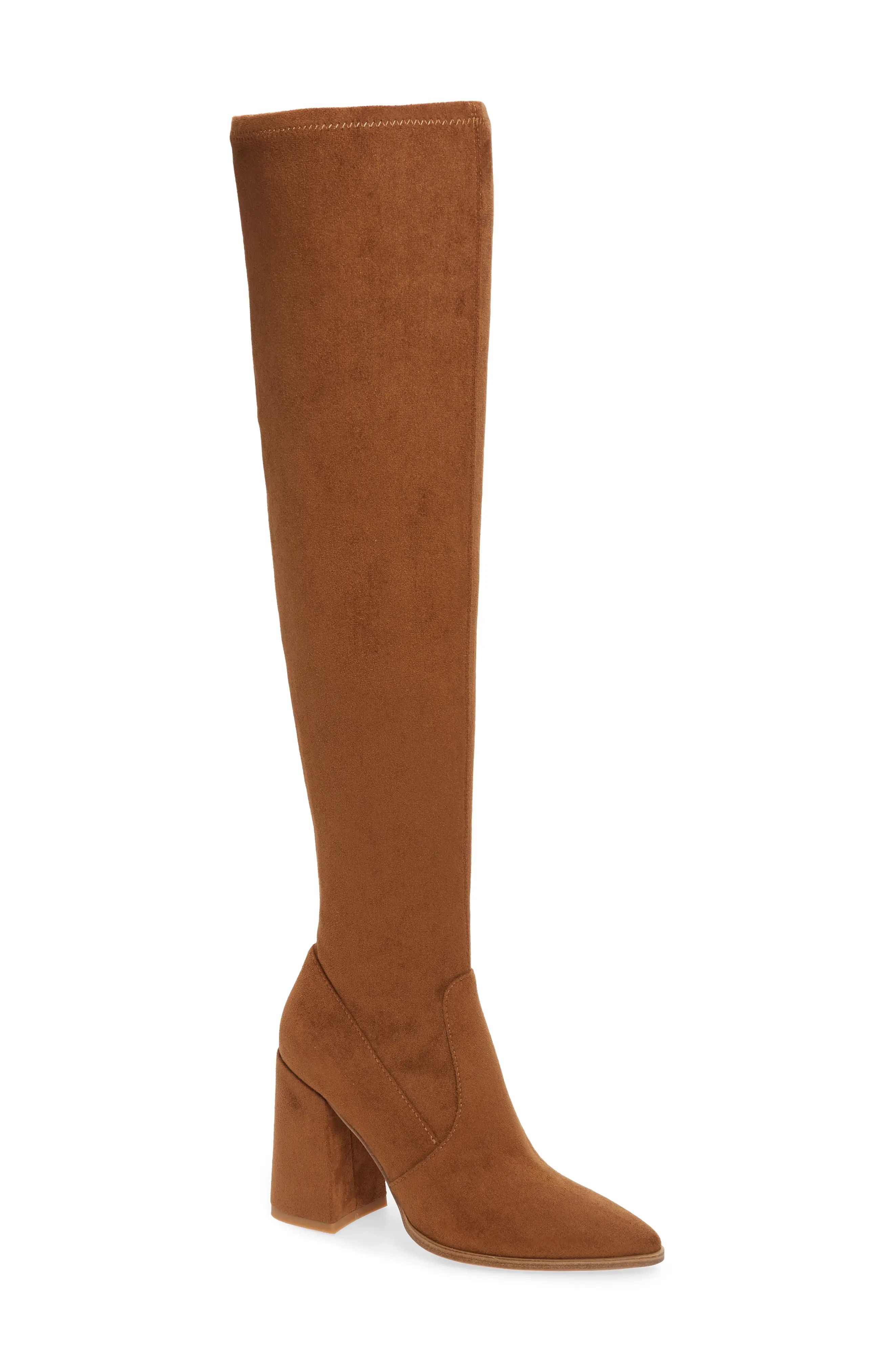 Steve Madden Tava Over the Knee Boot, Size 8 in Cognac at Nordstrom | Nordstrom