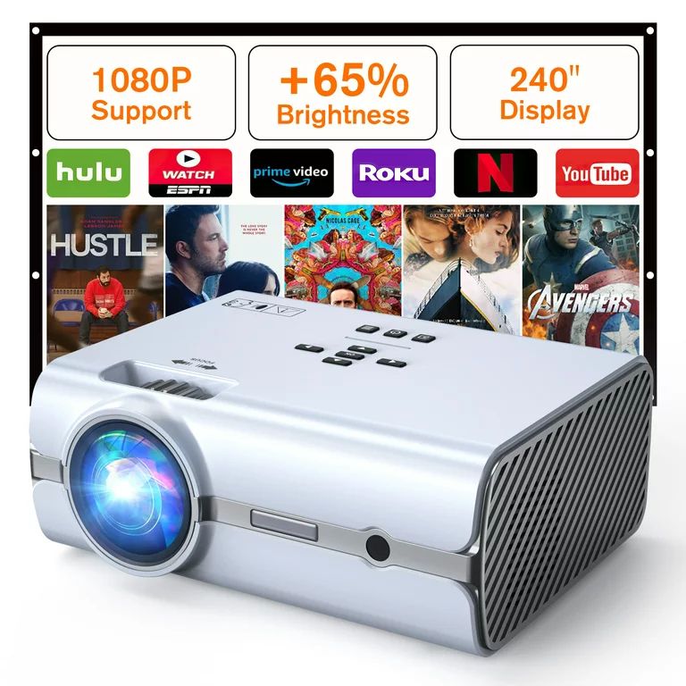 TOPVISION Mini Projector, Native 720P Projector with 100 in Screen, 7500L Portable Outdoor Projec... | Walmart (US)
