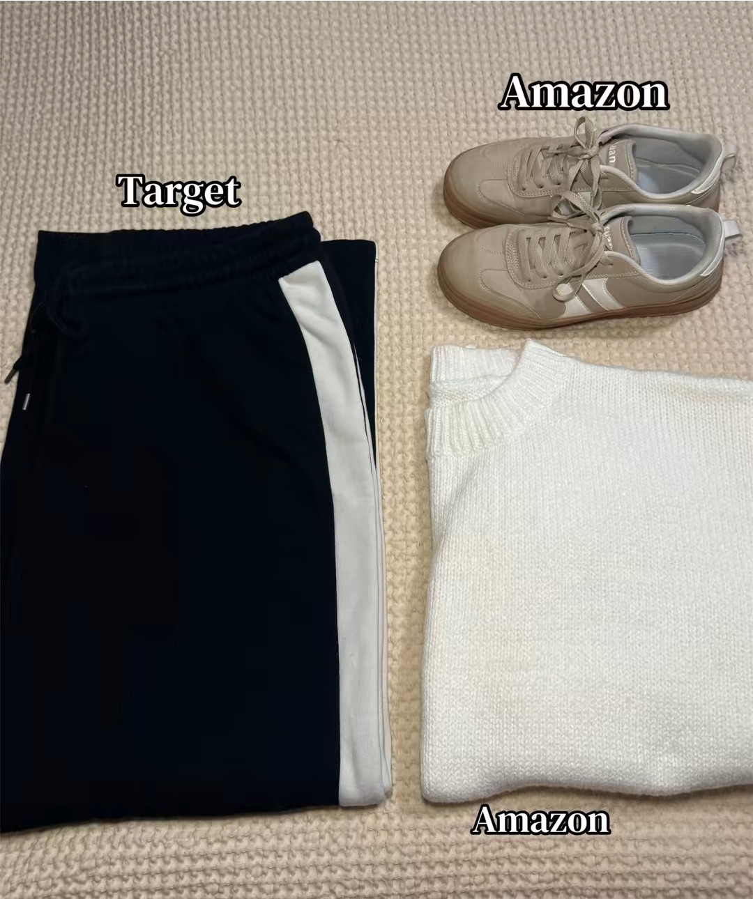 Wearing an xl in these target athletic pants, an xl in this Amazon oversized sweater (size down) and Amazon sneakers. 

#LTKMidsize #LTKootd #LTKPlusSize