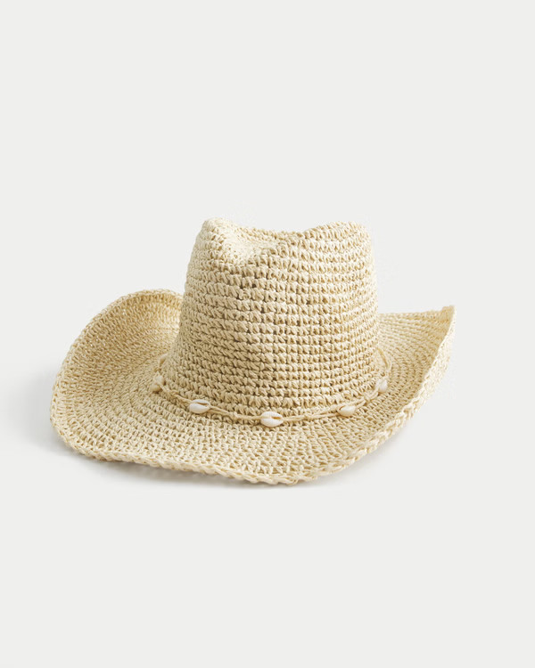 Women's Crochet-Style Western Hat | Women's Beach Shop | HollisterCo.com | Hollister (US)
