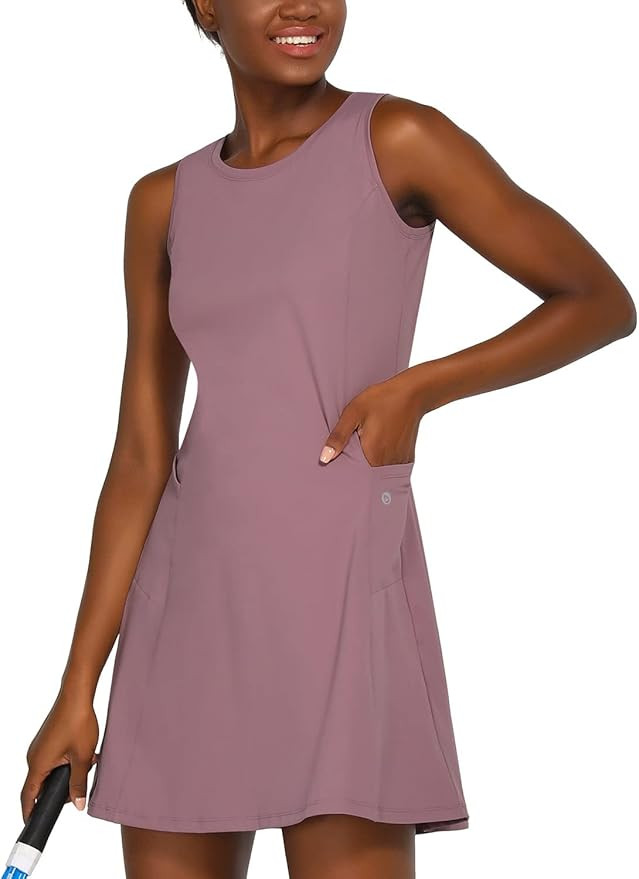 BALEAF Women's Tennis Athletic Dress Golf Dresses for Women with Shorts Sleeveless 4 Pockets Acti... | Amazon (US)