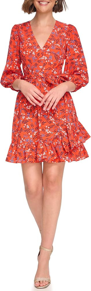 Eliza J Women's 3/4 Sleeve V-Neck Short Dress | Amazon (US)