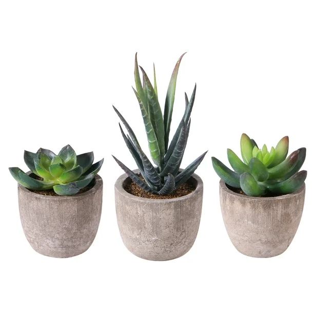 3pcs Decorative Faux Succulent Artificial Succulent Fake Simulation Plants with Pots | Walmart (US)