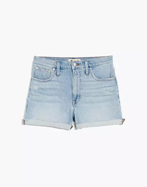 Plus High-Rise Denim Shorts in Astell Wash: Ripped Edition | Madewell