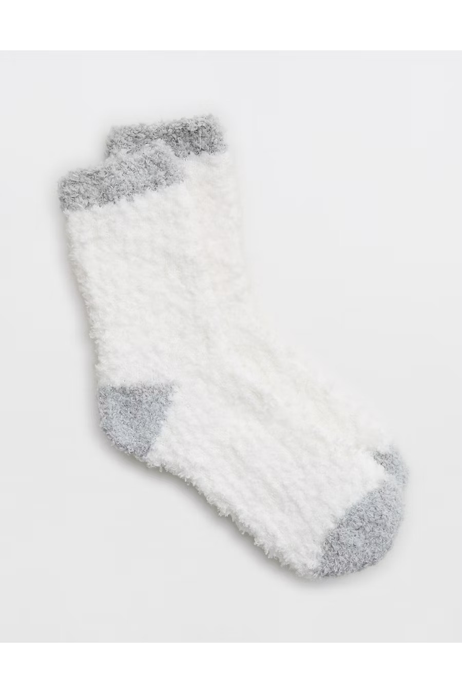 Aerie Fuzzy Crew Socks Women's White One Size | Aerie