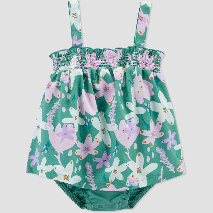 Carter's Just One You®️ Baby Girls' Floral Romper - Green | Target