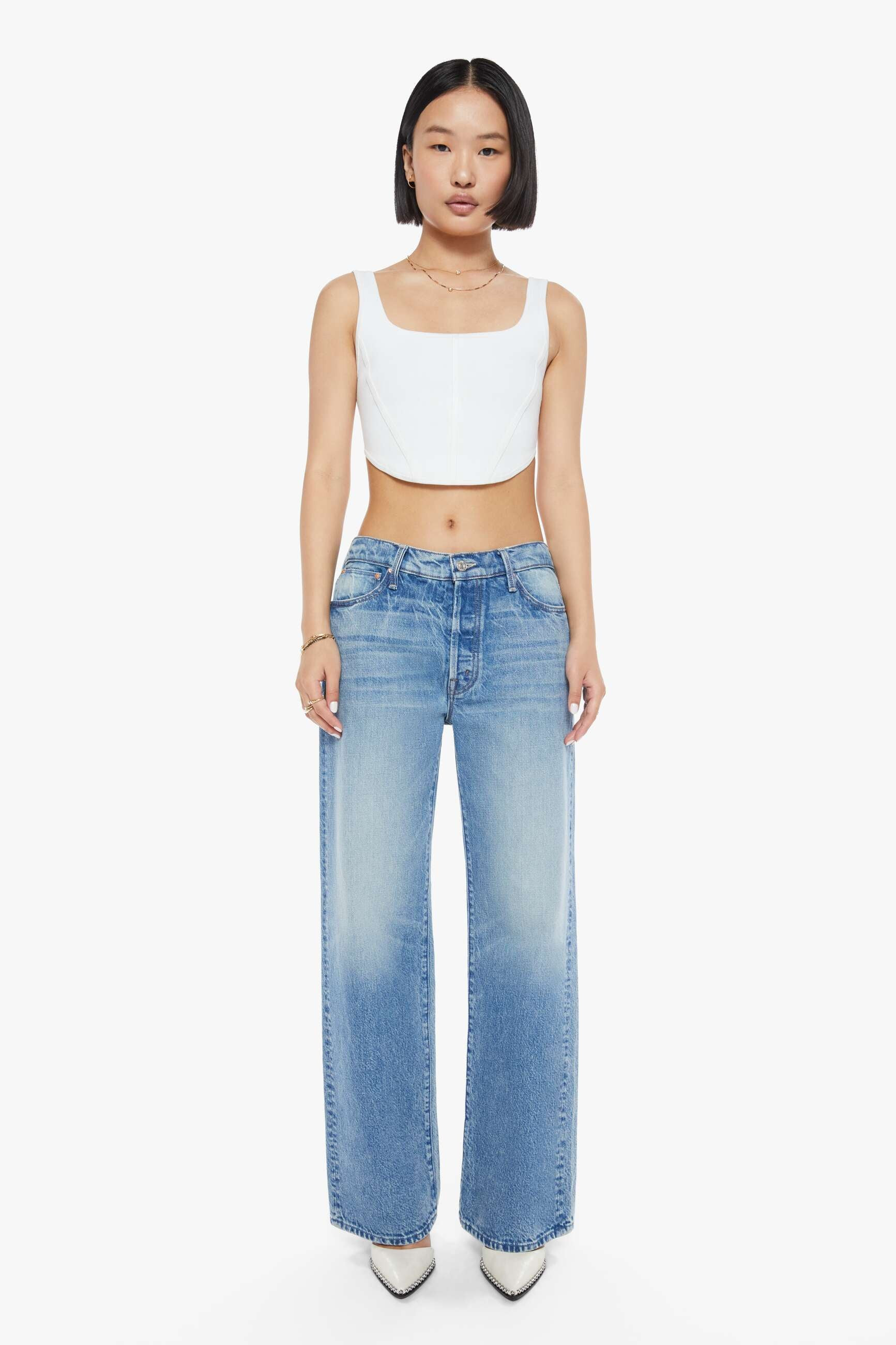 PETITES The Lil Dodger Button Sneak | Mother Denim