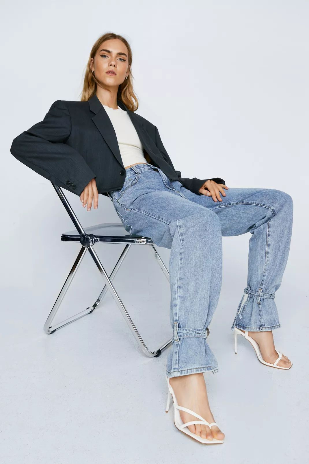 Relaxed Ankle Tie Mom Jeans | Nasty Gal (US)