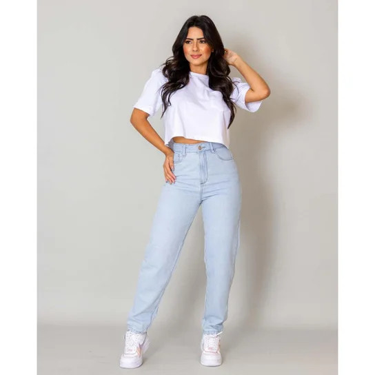 Calça Jeans Feminina Mom 101 Vibes 100% Algodão 00101 Clara Consciência - Jeans Claro | Zattini (BR)