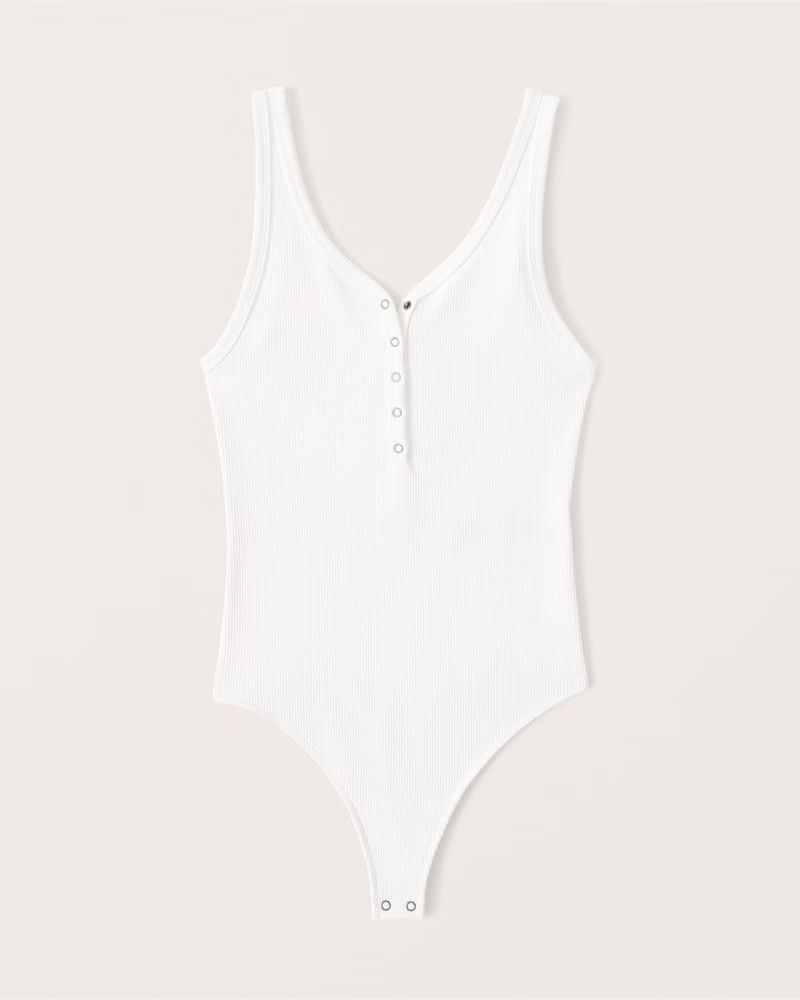 Seamless Ribbed Henley Bodysuit | Abercrombie & Fitch (US)