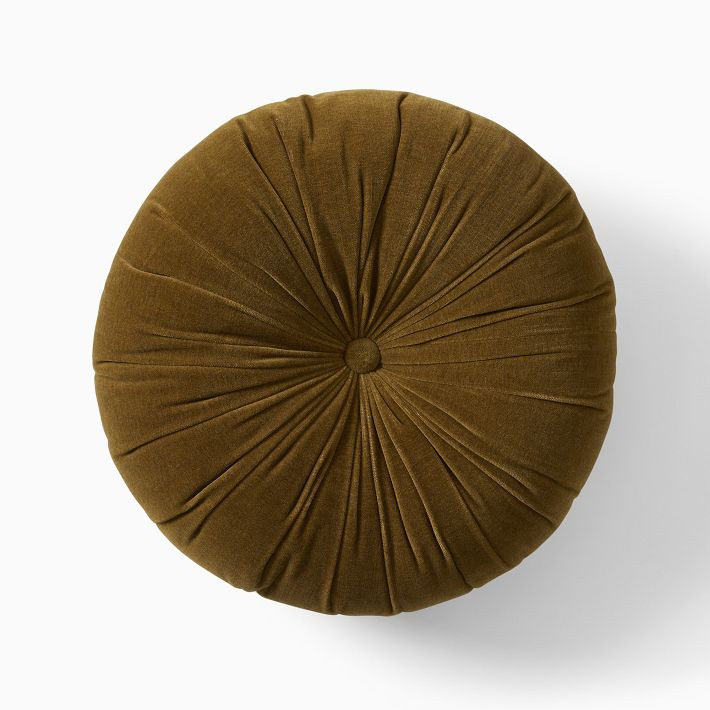 Classic Cotton Velvet Tufted Round Pillow | West Elm (US)