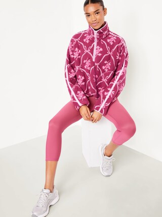Printed Loose Sherpa Quarter-Zip Pullover | Old Navy (CA)