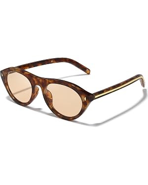 Oval Cat Eye Sunglasses for Women Trendy Retro Cateye Frame with UV Protection for Traveling or D... | Amazon (US)