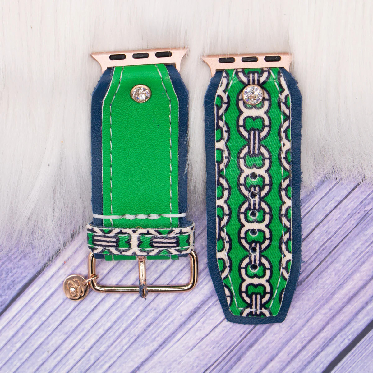 Perfectly Imperfect - (Size 1) Sivella Band in Upcycled Green Chain Link Tory Burch With Bag Lini... | Sparkl