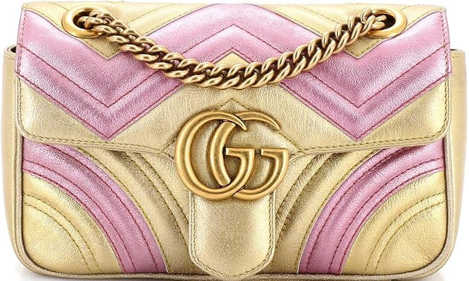 Amazon.com: Gucci, Pre-Loved GG Marmont Flap Bag Matelasse Leather Small, Gold : Luxury Stores | Amazon (US)