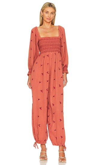 Dahlia Jumpsuit in Warmstone | Revolve Clothing (Global)