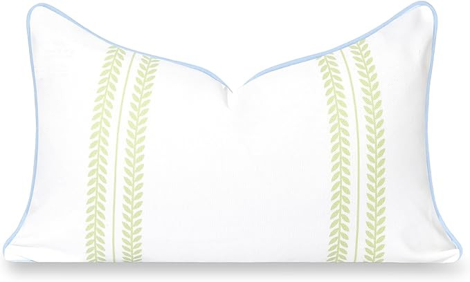 Hofdeco Premium Grandmillennial Coastal Hampton Patio Indoor Outdoor Lumbar Pillow Cover Only, 12... | Amazon (US)