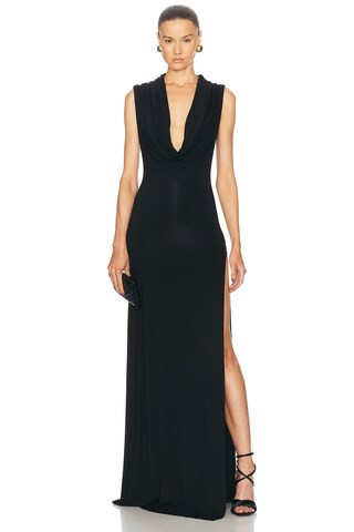Sid Neigum Back Cutout Cowl Dress in Black | FWRD 