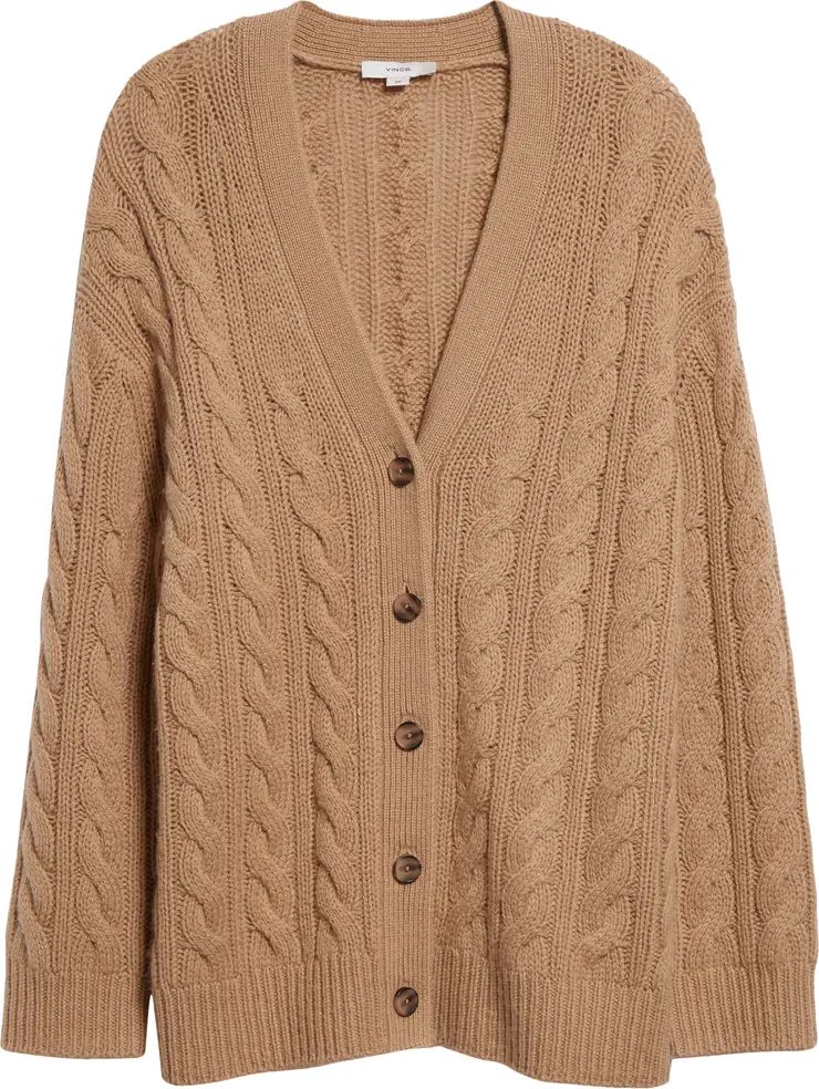 Oversize Wool & Cashmere Cable Cardigan | Nordstrom