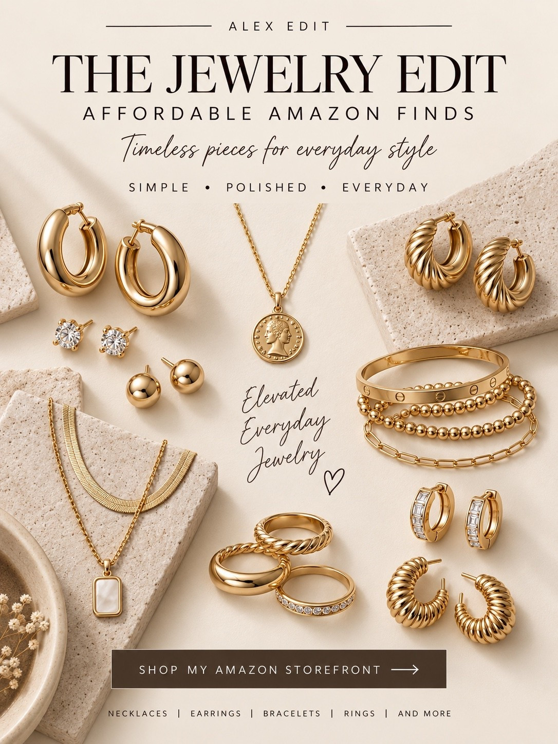The finishing touches that make an outfit feel complete. I curated an edit of affordable Amazon jewelry filled with polished, easy-to-wear pieces—from classic hoops and delicate necklaces to stackable bracelets and rings. Simple enough for every day, but with just enough presence to make even jeans and a tee feel more intentional.

These are the little extras that do a lot without costing a lot. #AmazonJewelry #AmazonJewelryFinds #AmazonFinds #AmazonFashion #AmazonStyle #AffordableJewelry #EverydayJewelry #GoldJewelry #JewelryFinds #JewelryEdit #ClassicJewelry #TimelessStyle #Over40Style #Over50Style #AffordableStyle #AmazonStorefront #LTKFinds #LTKFashion

#LTKOver40 #LTKootd #LTKMidsize