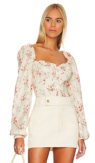 Ruched Cup Top in Almond Milk | Revolve Clothing (Global)