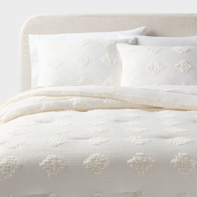 Tufted Diamond Crinkle Comforter and Sham Set - Threshold™ | Target